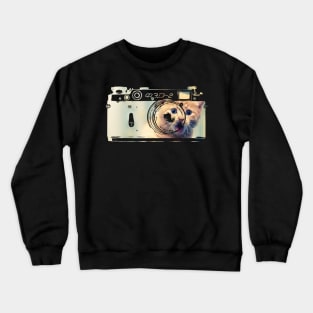 Cute Cat Retro Camera Crewneck Sweatshirt